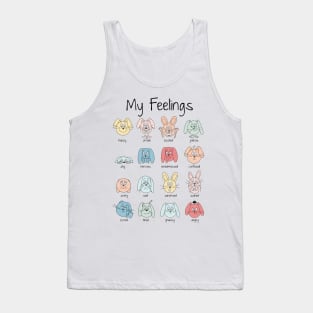 Expressions Print, Emotions Print, Feelings Print, Educational Print for Kids, Funny Bunny Print, Montessori Print, Preschool Print, Rainbow Tank Top